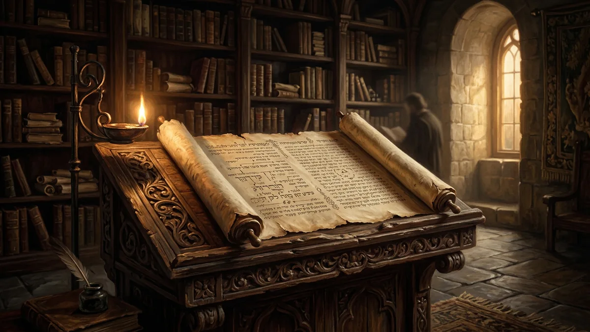 Ilustración editorial del libro de 1 Crónicas