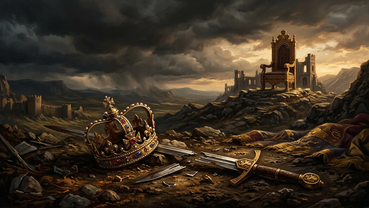 Escena editorial evocando a Saúl, primer rey